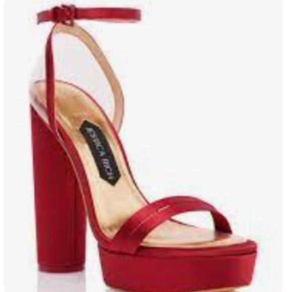 Jessica Rich Platform Sandal in Burgundy Size 7.5 - Picture 3 of 10